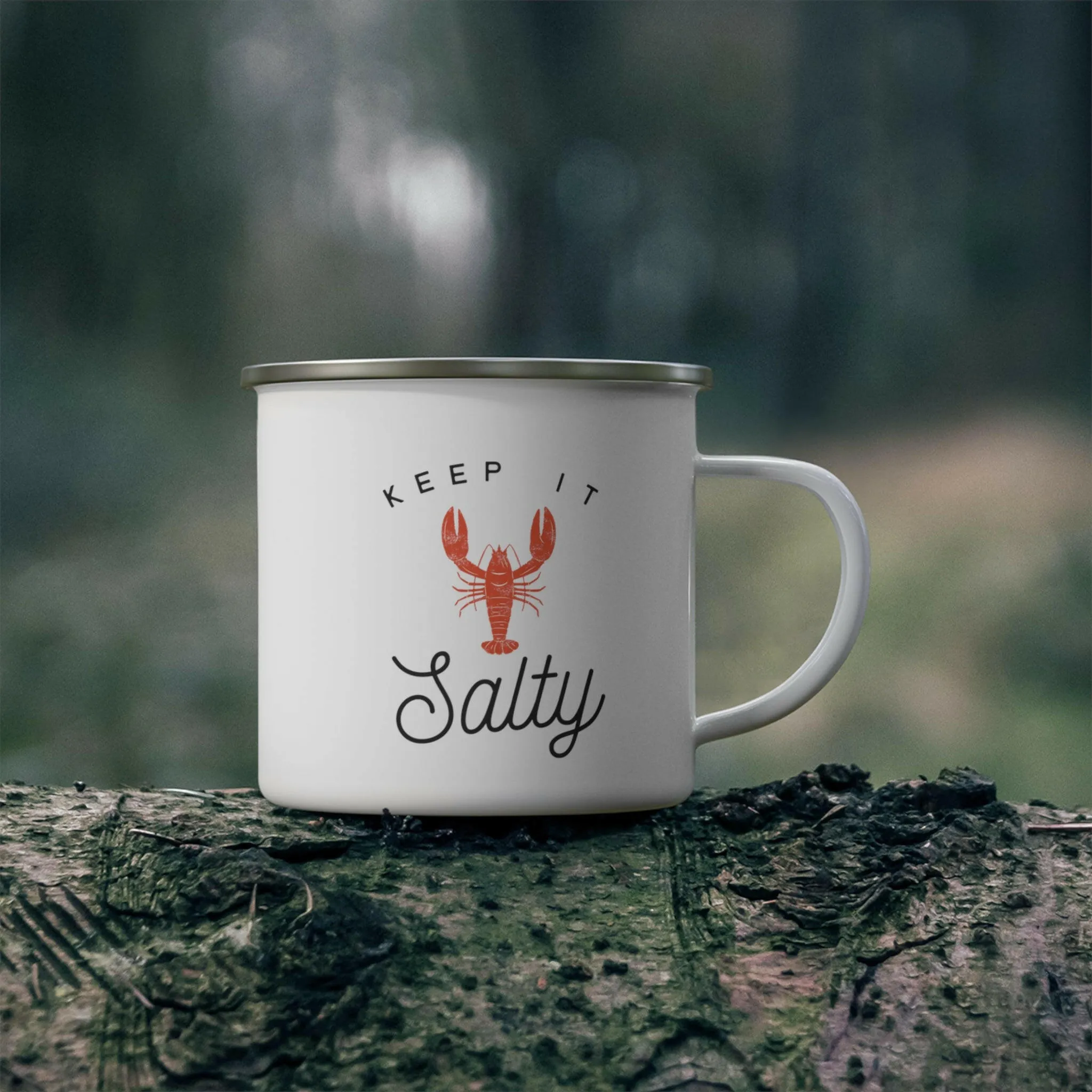 Enamel Stainless Steel Beach Mug, Keep It Salty