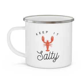 Enamel Stainless Steel Beach Mug, Keep It Salty