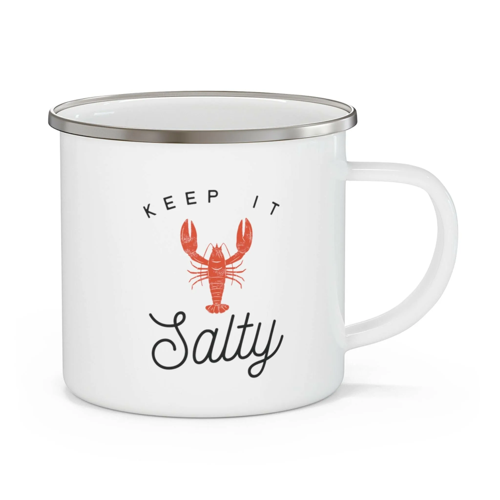 Enamel Stainless Steel Beach Mug, Keep It Salty