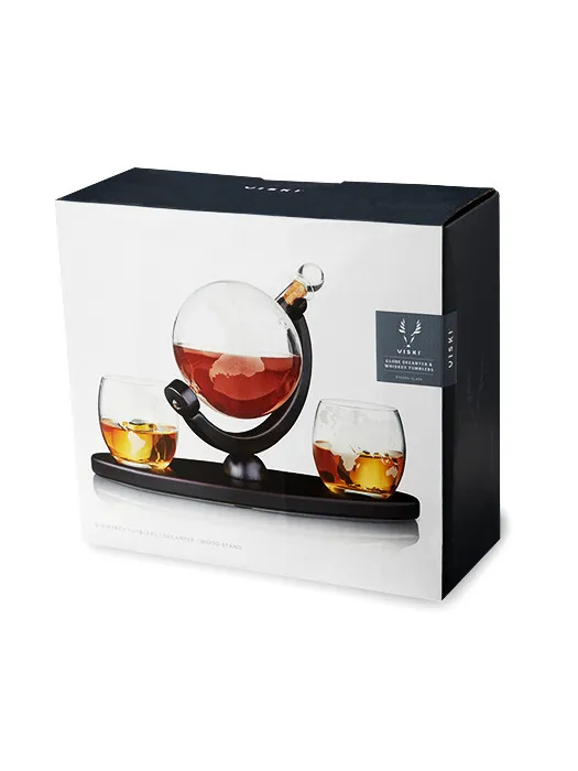 Ensemble carafe et deux verres à whisky Globe - Viski