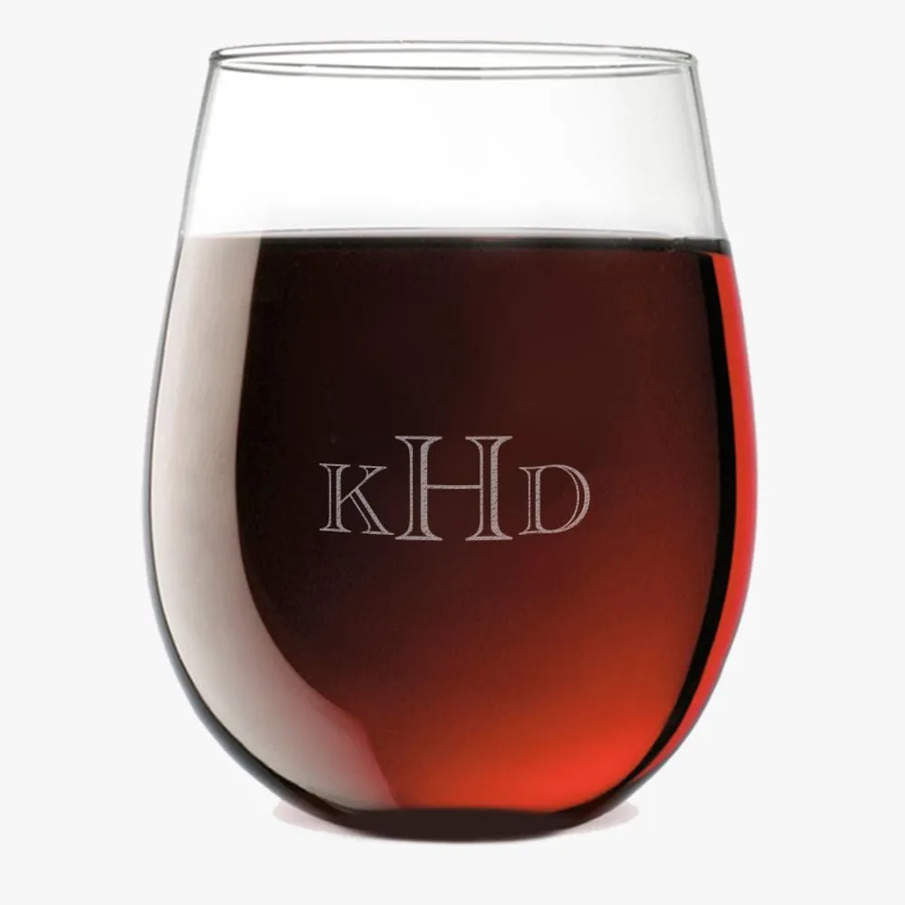 Exclusive Sale | Custom Monogram Stemless Mini Wine Glass 5.5 Oz