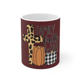 Family Faith And Fall Mug - Christian Mug - Bible Verse Mugs - Scripture Mugs