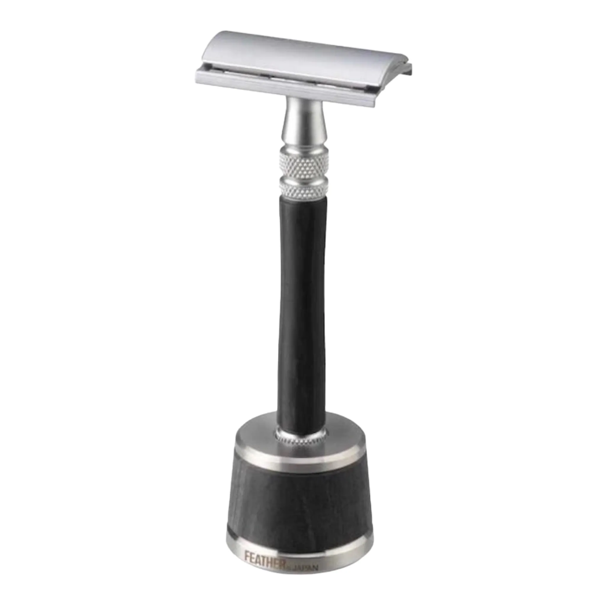 Feather Wood Handle Stainless Double Edge Razor WS-D2S With Stand