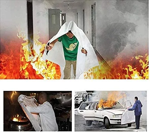 Fire Blankets for Industries Hotels, Kitchen, Camping, Home, Flame, Retardant, Fiber Glass Material Fire Suppression Blanket (White Color)