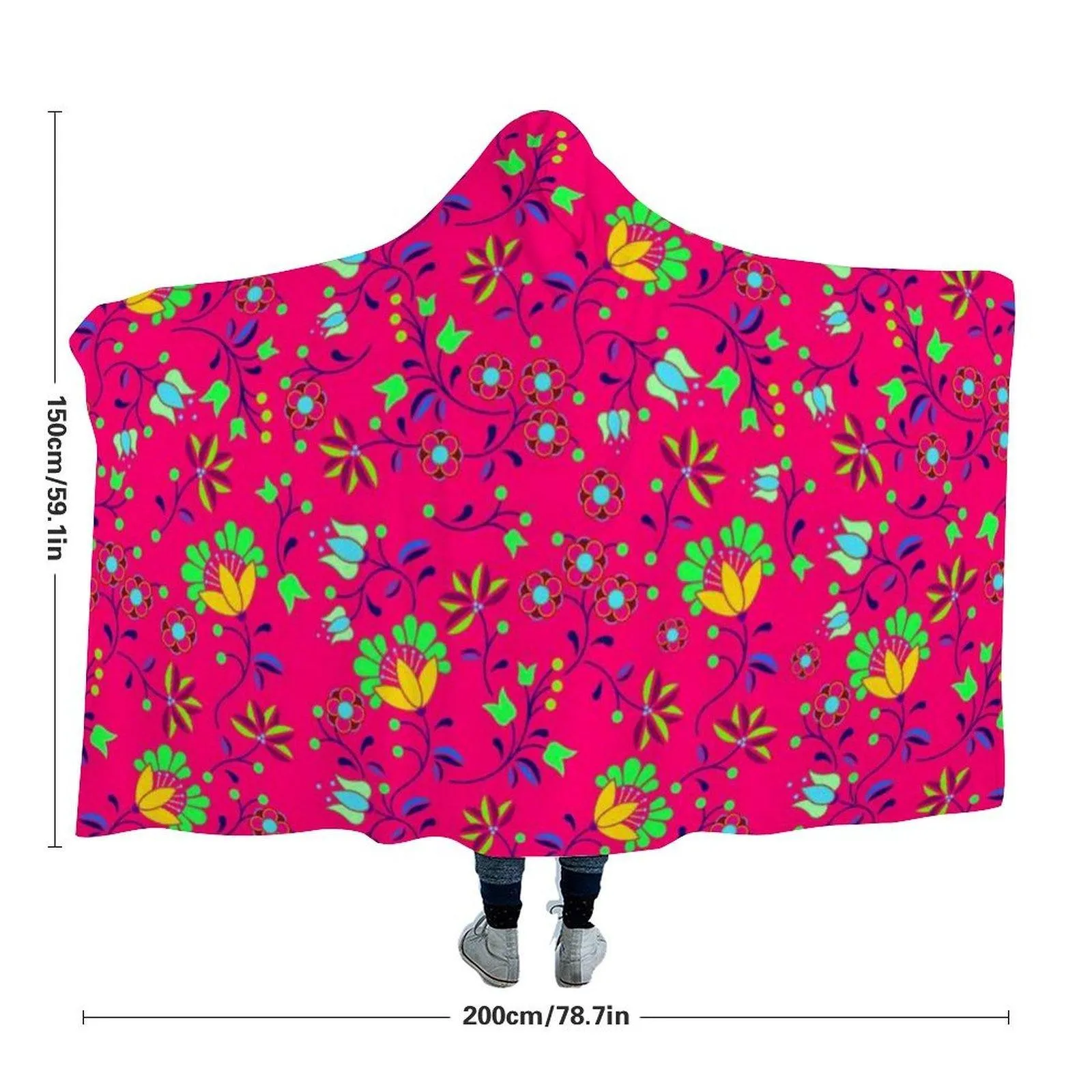 Fleur Indigine Rouge Hooded Blanket