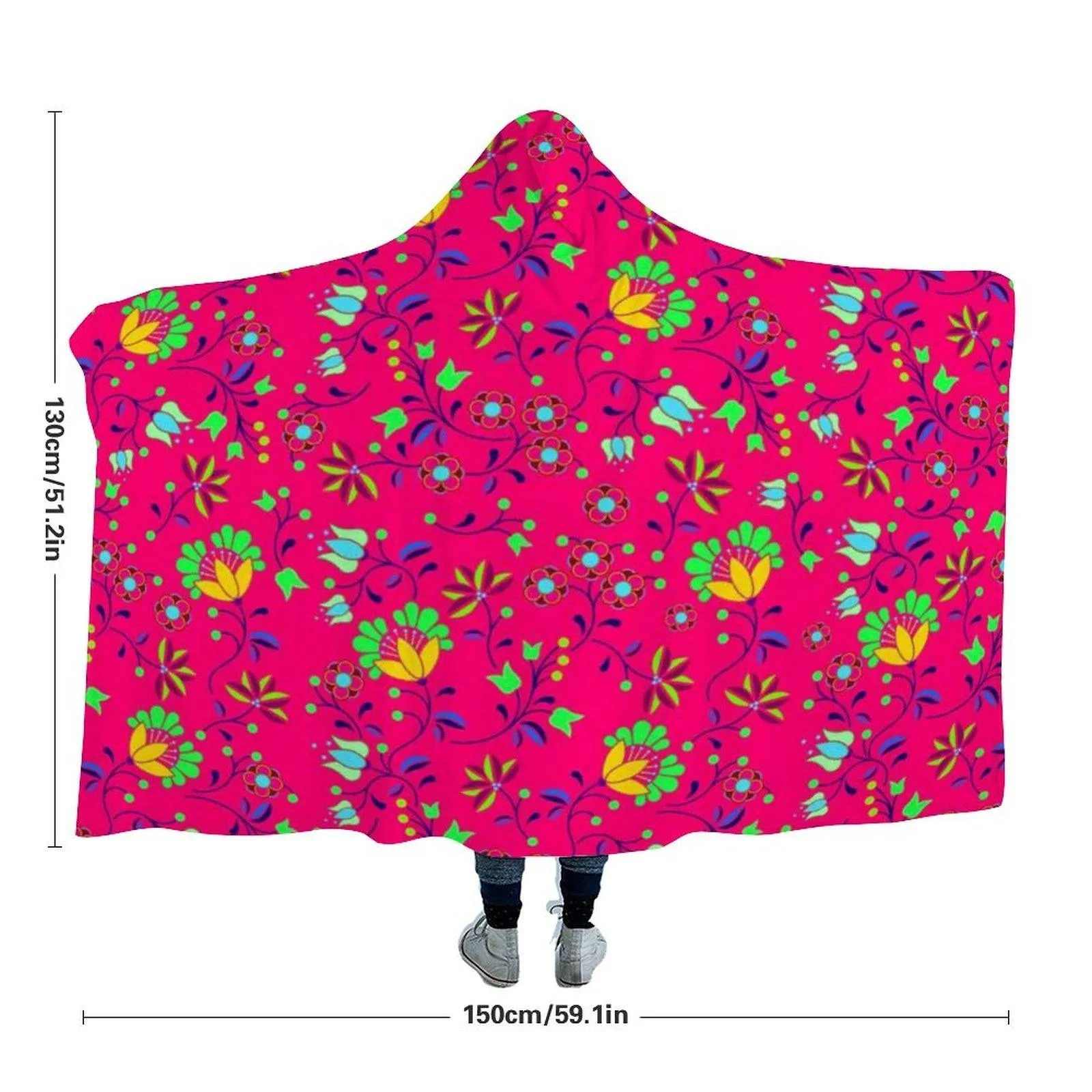 Fleur Indigine Rouge Hooded Blanket