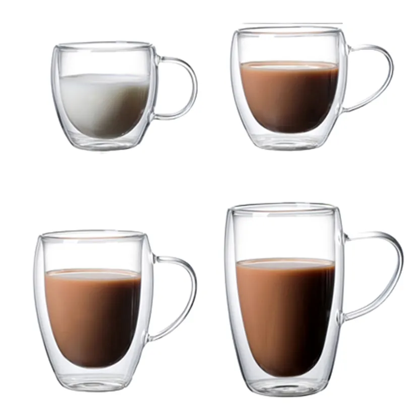 Funki Buys | Cups | Glass Double Wall Borosilicate Mug 2/3/4