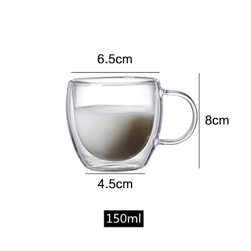 Funki Buys | Cups | Glass Double Wall Borosilicate Mug 2/3/4