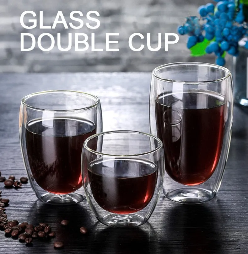 Funki Buys | Cups | Glass Double Wall Borosilicate Mug 2/3/4