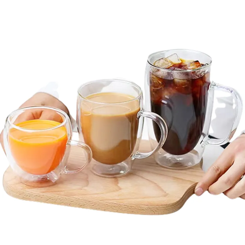 Funki Buys | Cups | Glass Double Wall Borosilicate Mug 2/3/4