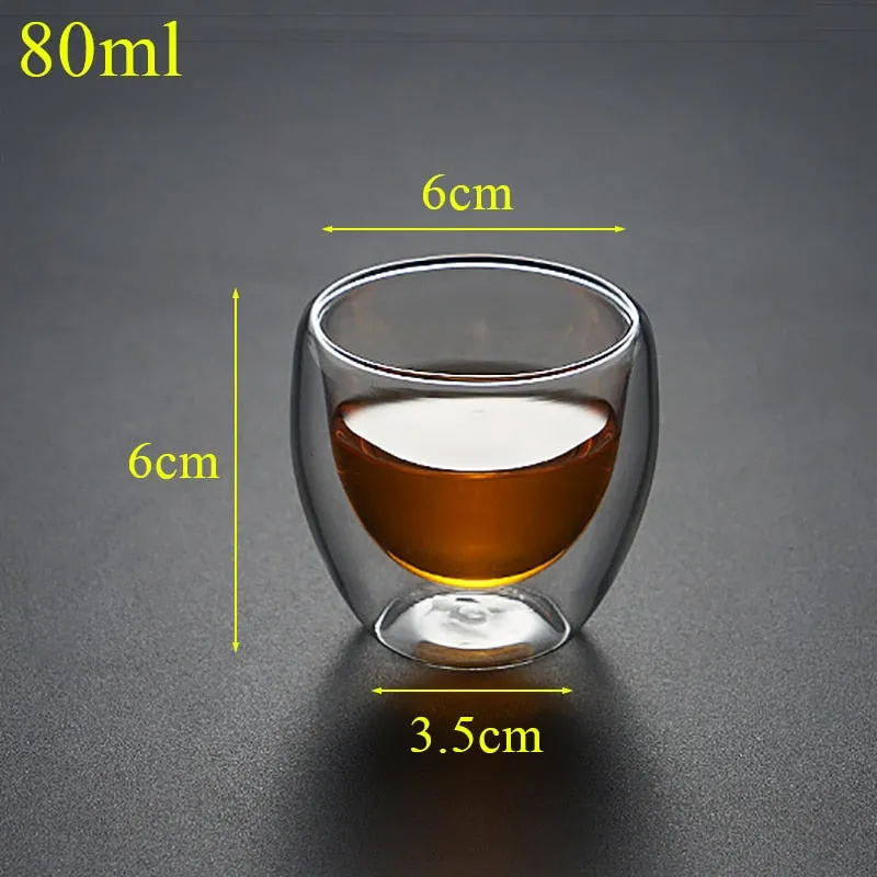 Funki Buys | Cups | Glass Double Wall Borosilicate Mug 2/3/4