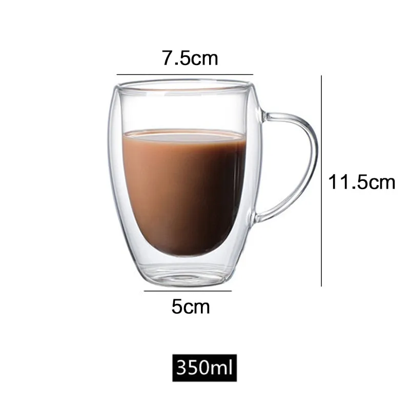 Funki Buys | Cups | Glass Double Wall Borosilicate Mug 2/3/4