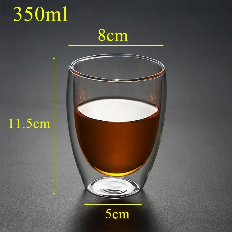 Funki Buys | Cups | Glass Double Wall Borosilicate Mug 2/3/4