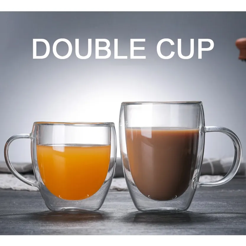 Funki Buys | Cups | Glass Double Wall Borosilicate Mug 2/3/4