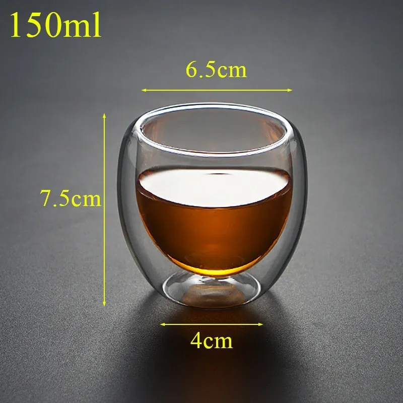 Funki Buys | Cups | Glass Double Wall Borosilicate Mug 2/3/4