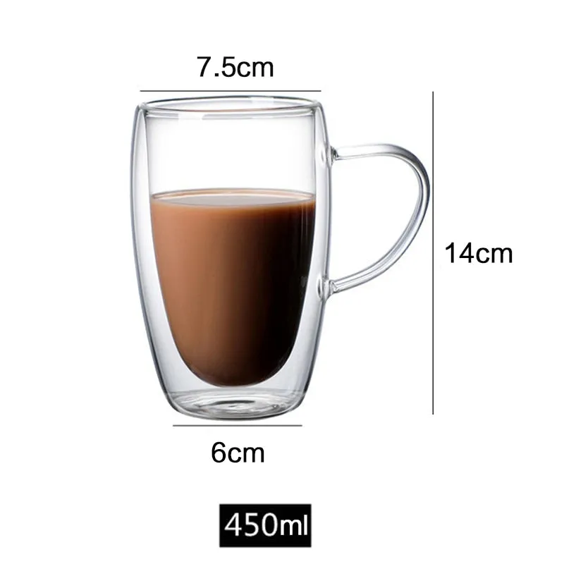 Funki Buys | Cups | Glass Double Wall Borosilicate Mug 2/3/4