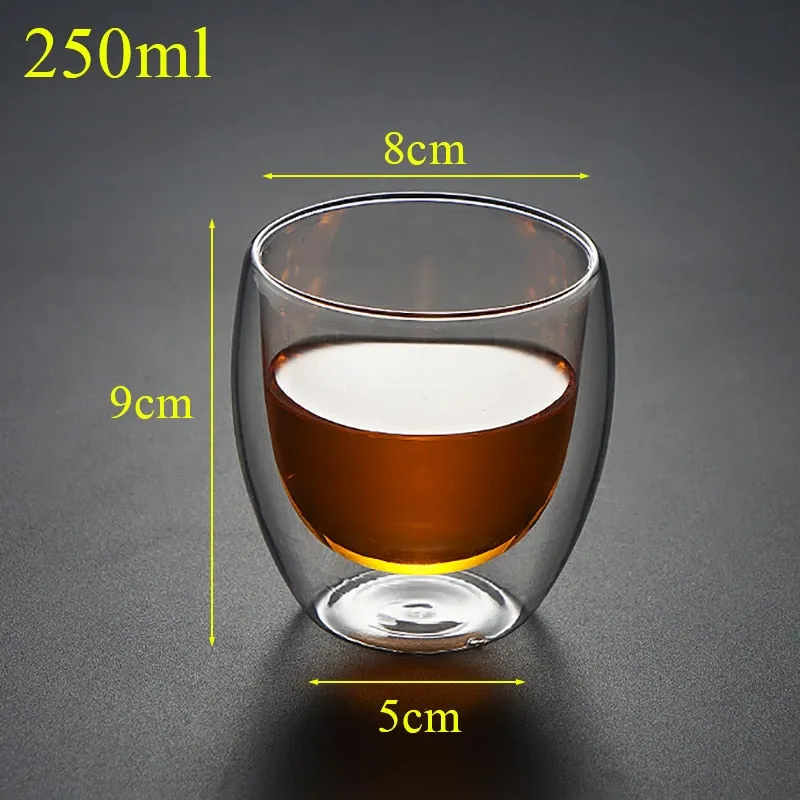 Funki Buys | Cups | Glass Double Wall Borosilicate Mug 2/3/4