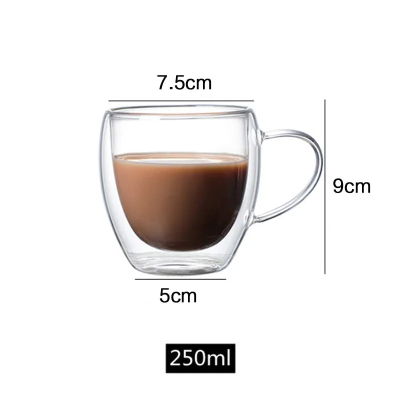 Funki Buys | Cups | Glass Double Wall Borosilicate Mug 2/3/4