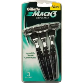 Gillette Mach3 Disposable Razor (3 Razors)