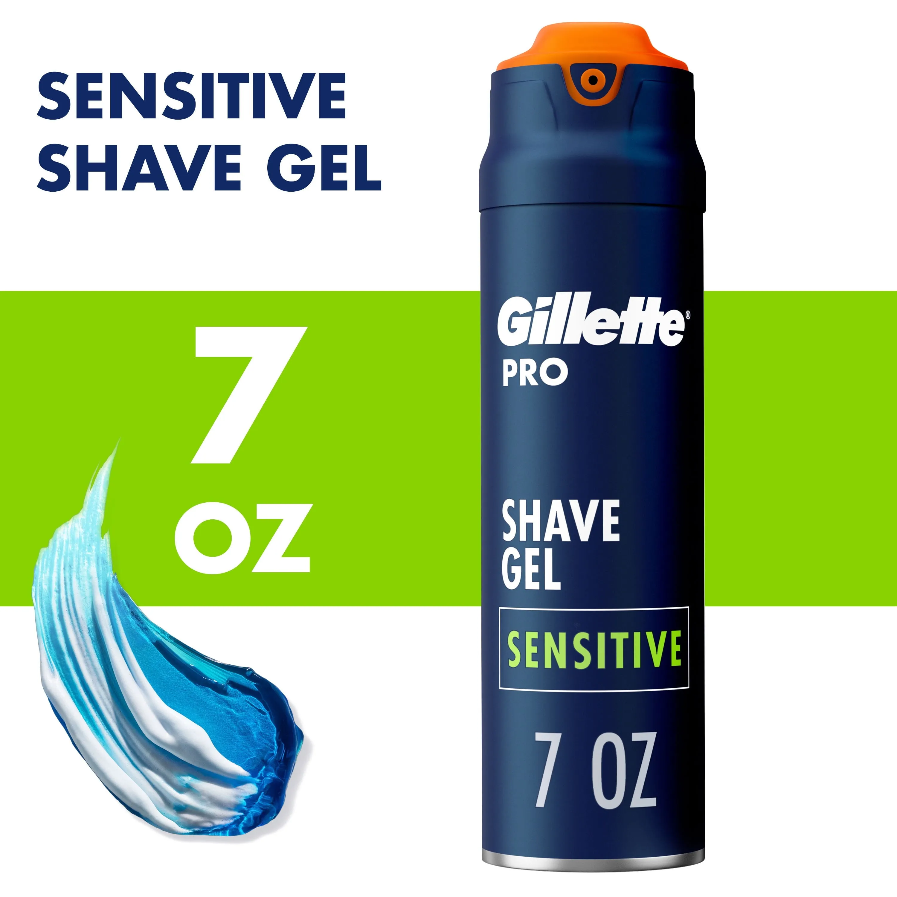 Gillette Pro Shaving Gel for Men, Fragrance Free, 7 oz