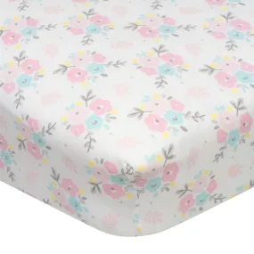 Girls Floral Fitted Crib Sheet