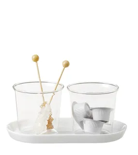 Glassware: KINTO Cast Milk & Sugar Cups with Saucer - 180ml/6 fl. oz