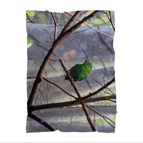 Green Bird Sublimation Throw Blanket