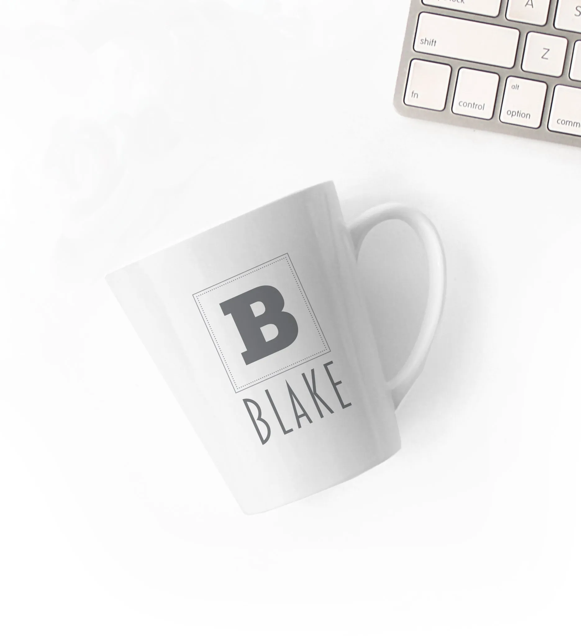 Grey Monogram and Name Mug