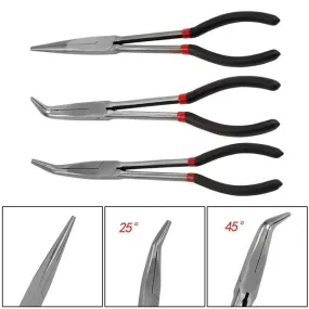 GT-LNP3 – 3PC 11 L/N Plier Straight Prof, 45 degree plier, 90 Degree long nose plier 11''