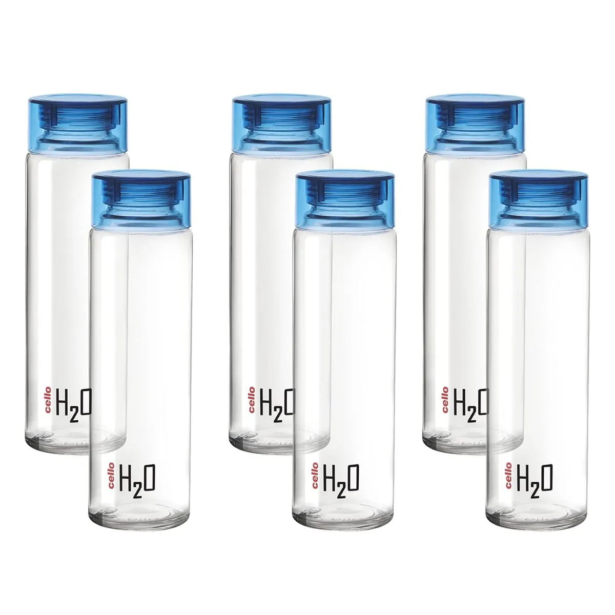 H2O Glass Water Bottle with Plastic Cap, 920ml