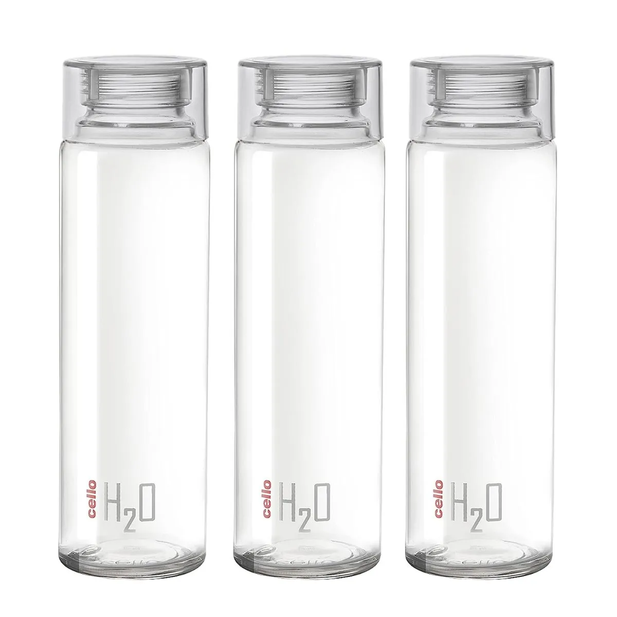 H2O Glass Water Bottle with Plastic Cap, 920ml