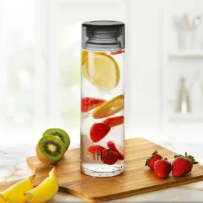 H2O Glass Water Bottle with Plastic Cap, 920ml