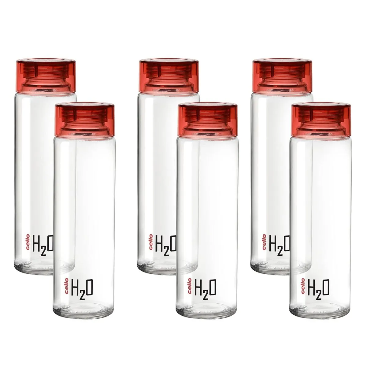 H2O Glass Water Bottle with Plastic Cap, 920ml