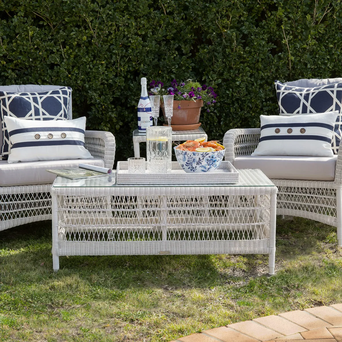 Hampton Outdoor Coffee Table Rectangular White