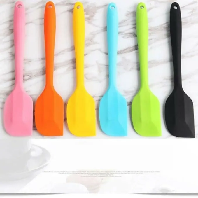 Heat-Proof Spatula for Cooking & Baking with Oil Greasing Brush (Multicolor, 1 Pack)