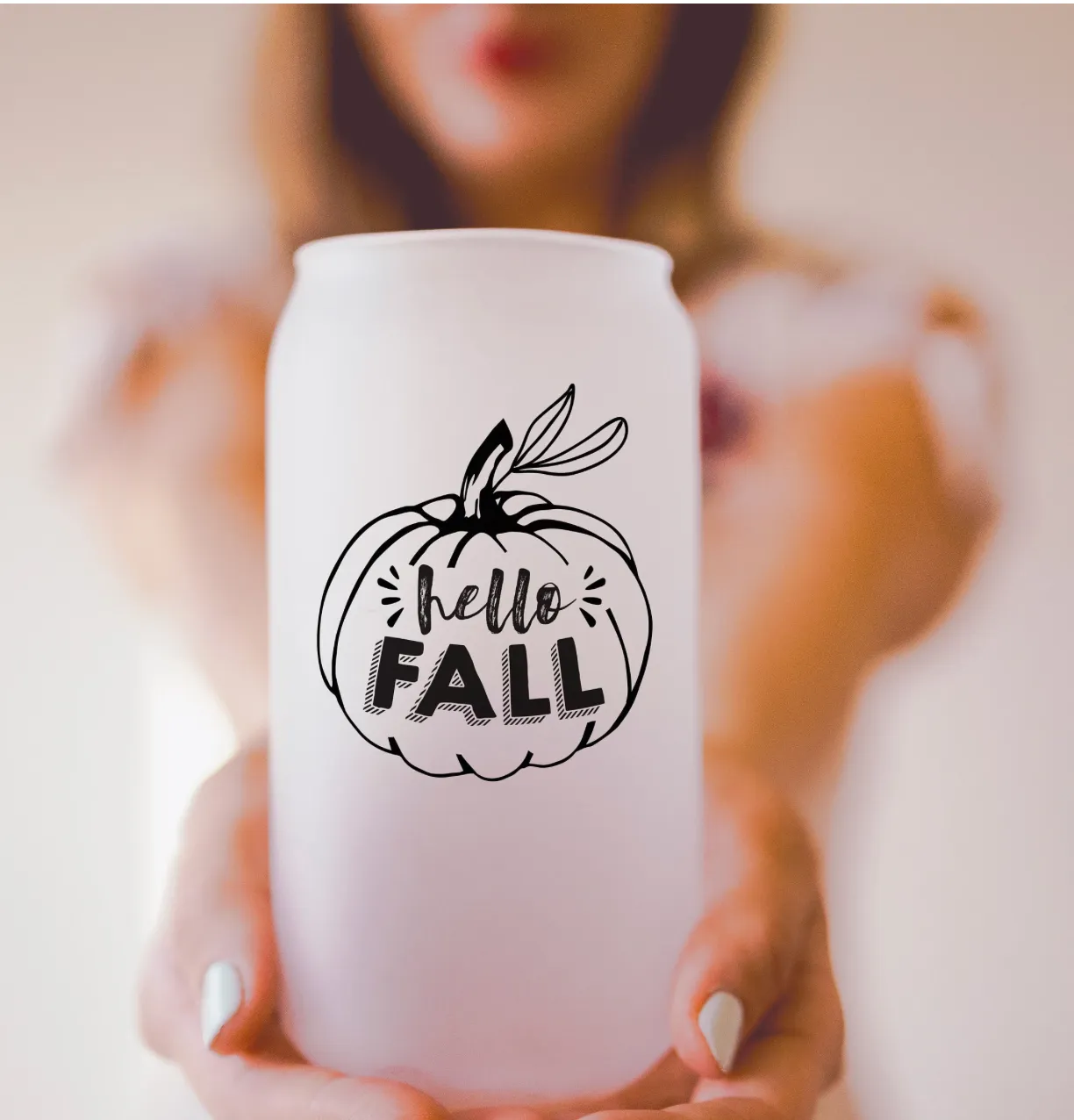 Hello Fall Pumpkin Can Cup