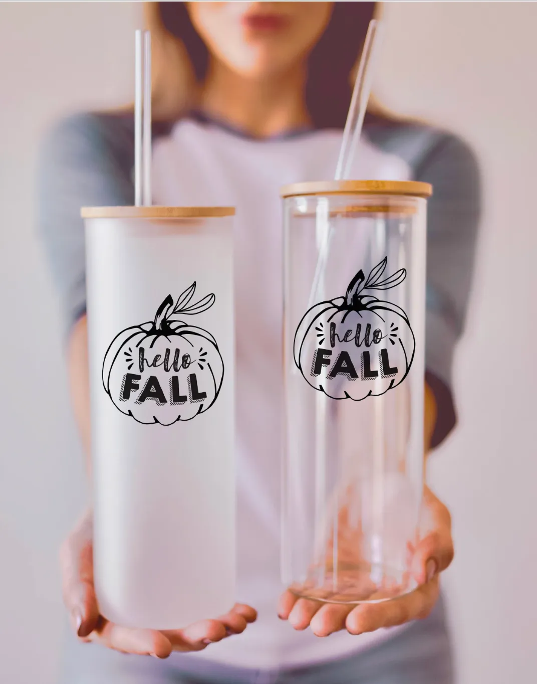 Hello Fall Pumpkin Can Cup