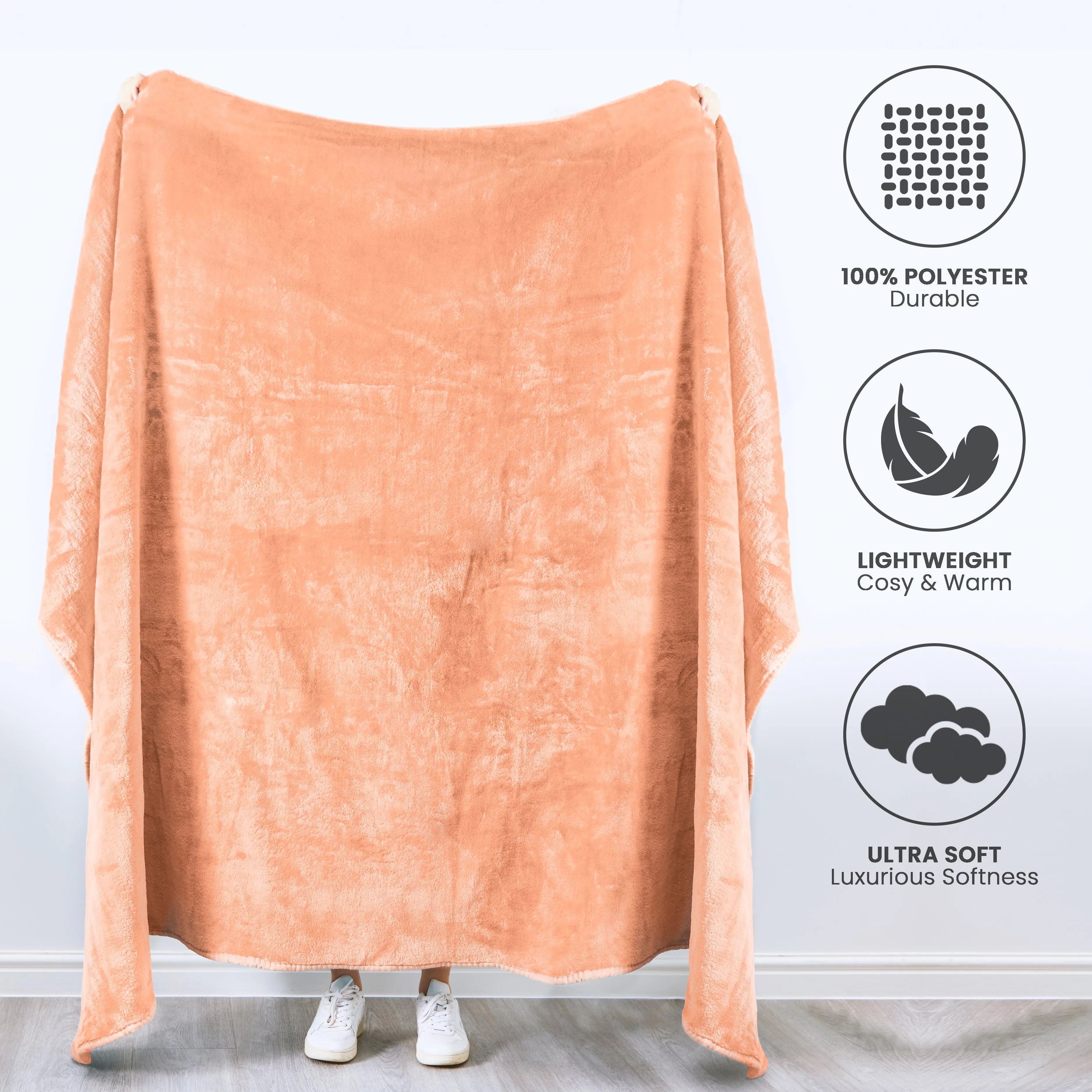 Hibernate Cosy Collection Soft Faux Mink Throw Thick Luxury Blanket - Blush Pink