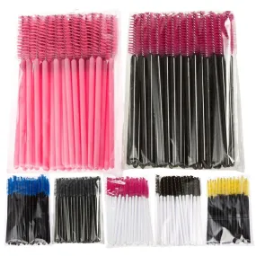 Hot Sale 7color 50PCS/set  Applicator Spoolers Makeup Brush Tool Cosmetic Eyelash Extension Disposable Mascara Wand