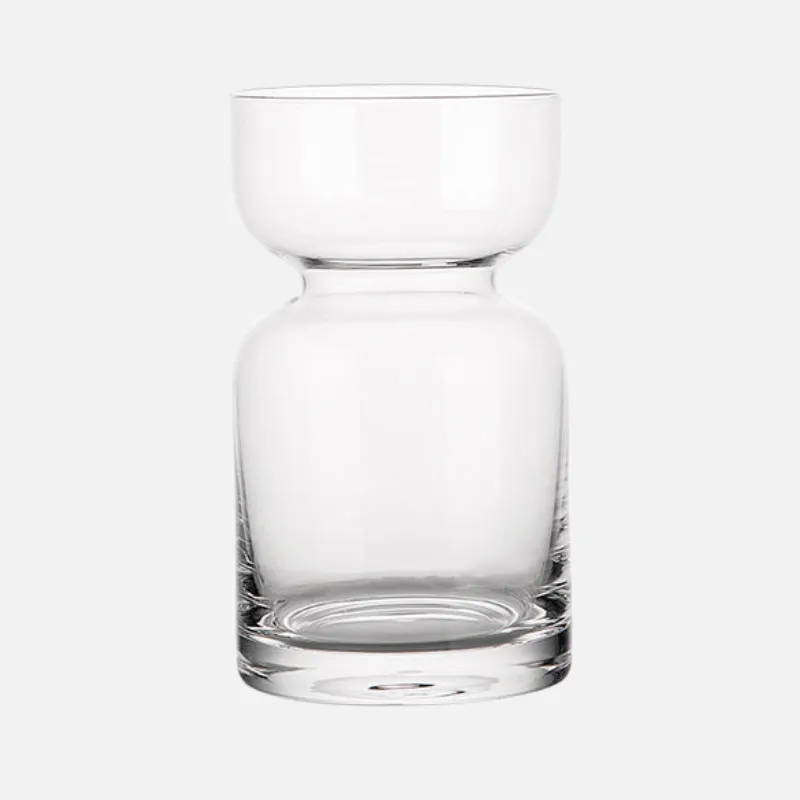 Hourglass Glass Cup with Straw