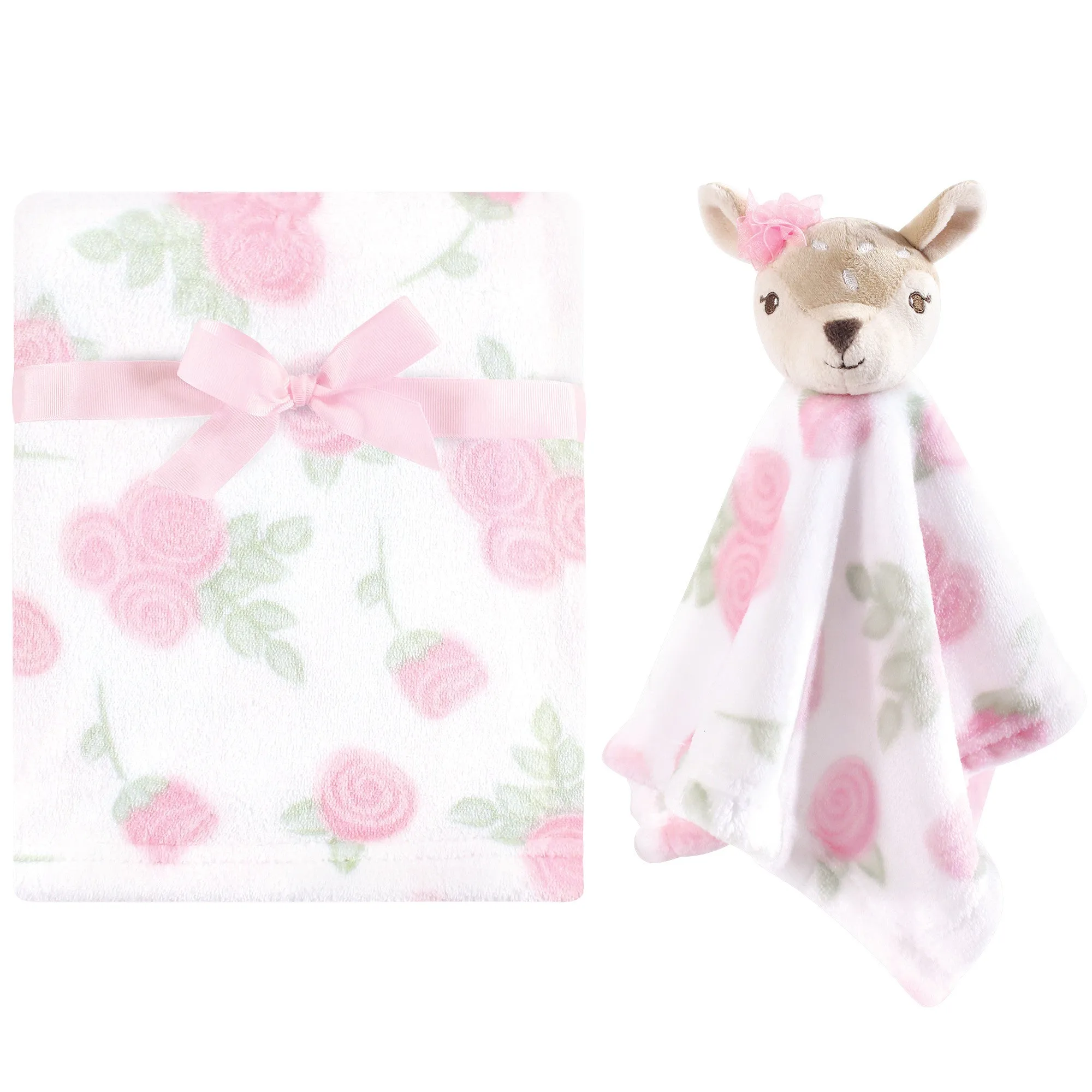 Hudson Baby Plush Blanket with Security Blanket, Fawn