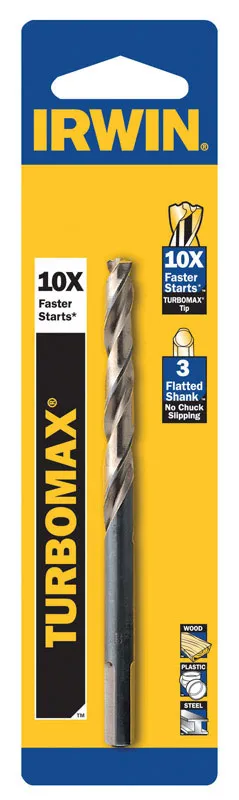 Irwin Turbomax 11/32 in. X 4-3/4 in. L High Speed Steel Drill Bit Straight Shank 1 pc