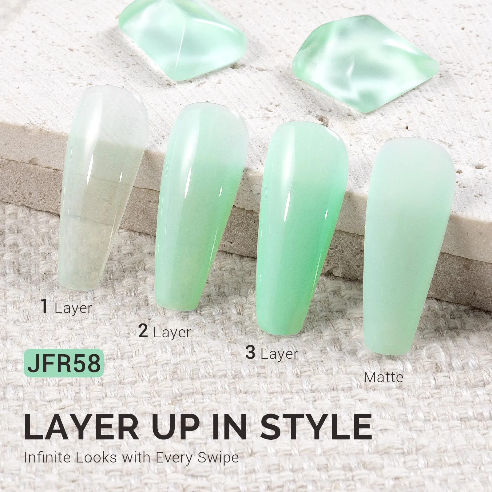 Jeweliver Jelly Gel Polish 15ml - Green Lolite - JFR58