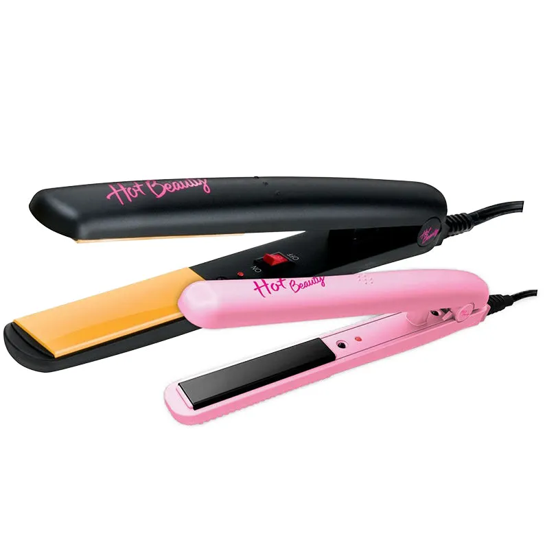 KISS HOT BEAUTY #HFID01 Combo Value Pak - Ceramic Flat Iron 1"   1/2" (mini)