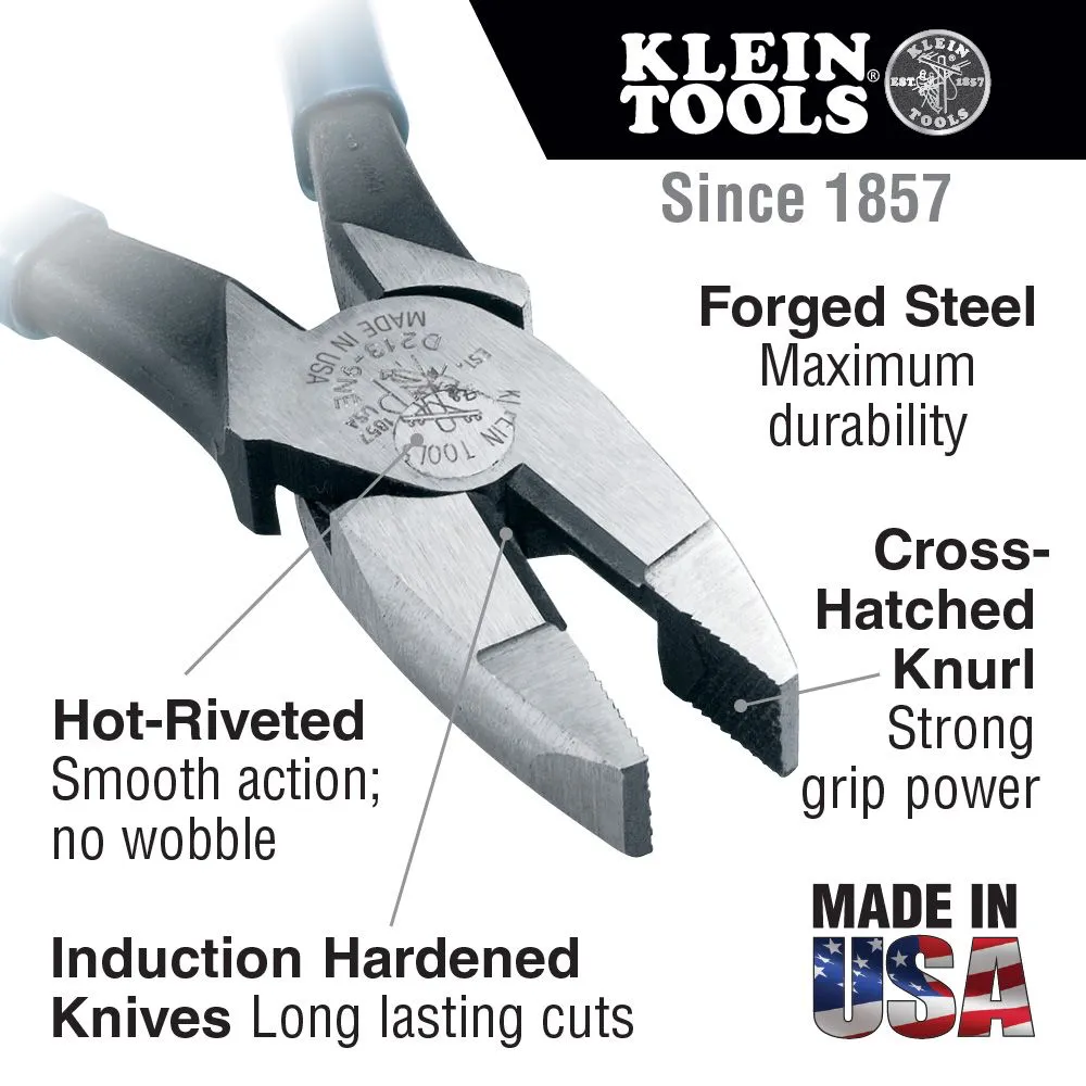 Klein D213-9NE New England Nose 9" Lineman's Pliers