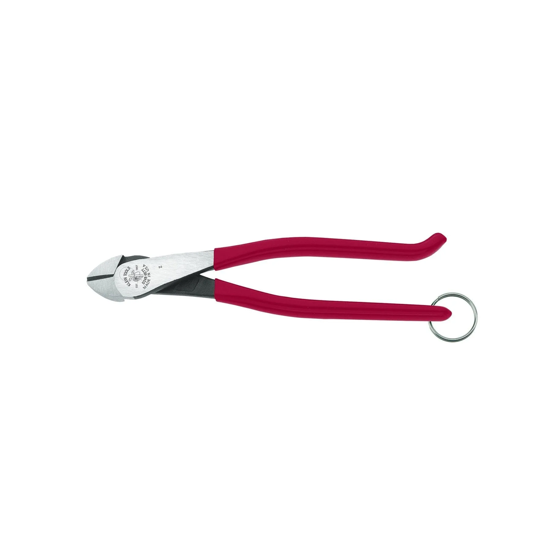 Klein Ironworker's Diagonal Pliers, High-Leverage 8-Inch with Tether Ring - D248-9STT