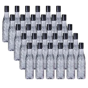 Kuber Industries Set of 6 Plastic Water Bottle | 1 Litre Round Plastic Water Bottle | Refrigerator Safe and BPA free PET Water Bottle |Perfect For School College Work Gym | Pack of 5 | Black