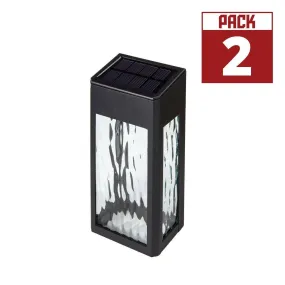 Lancaster Solar LED Outdoor Wall Sconce 2700K Black Finish (Pack Of 2)