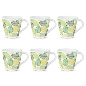 Larah by BOROSIL Novelty Series Noma Opalware Mug | Set of 6 Tea/Coffee Mugs | 110 ml Each | Microwave & Dishwasher Safe | Bone-Ash Free | Crockery Set Ideal for Daily Use & Gifting | White