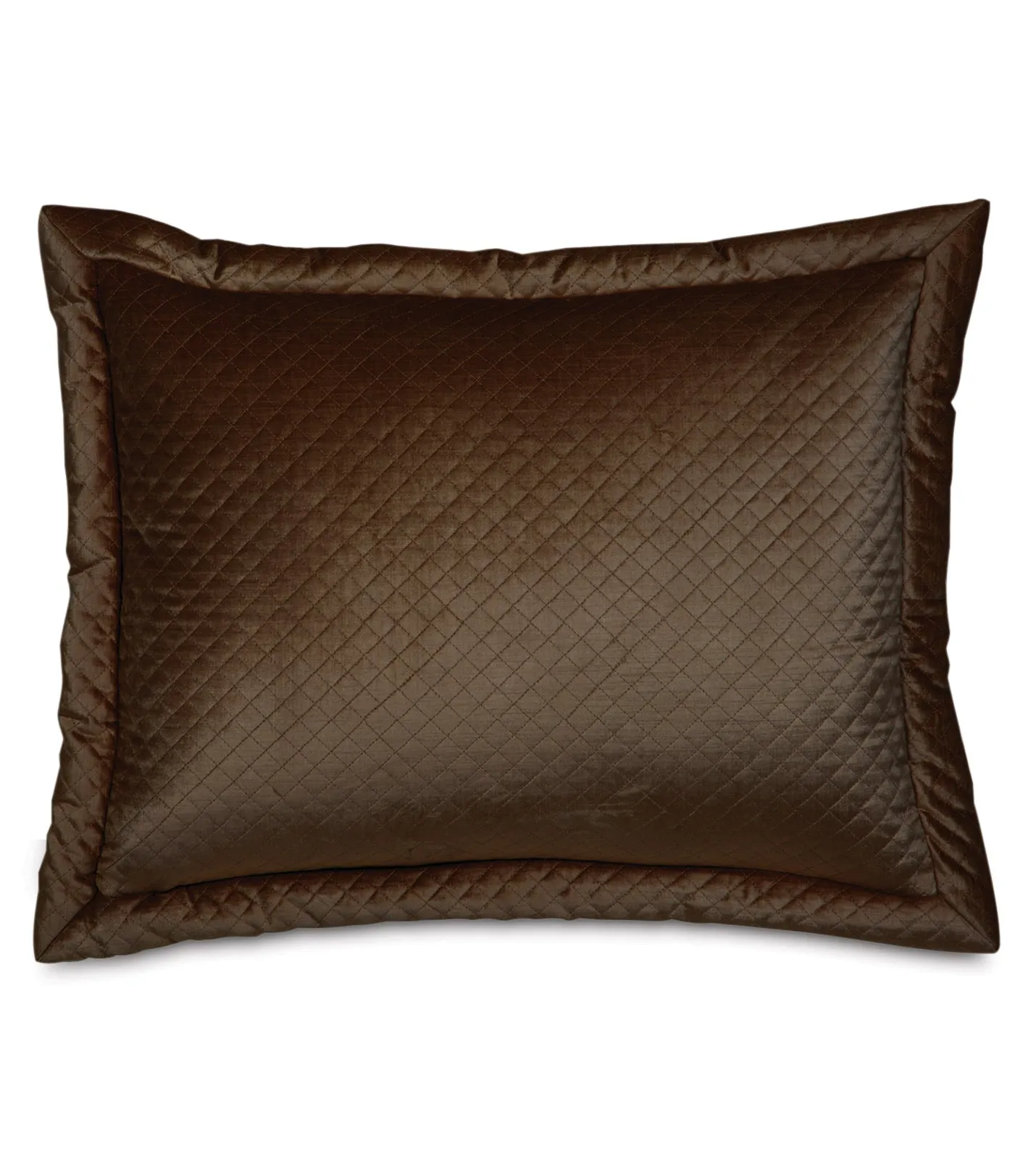 Lars Quilted Velvet Standard Sham 20x27 in Mocha